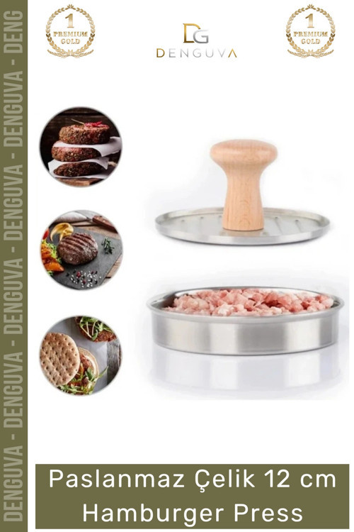 #KöfteKalıbı Paslanmaz Çelik Mutfak Köfte Basma Aparatı Restoran Şekillendirici 12 cm Hamburger Pres