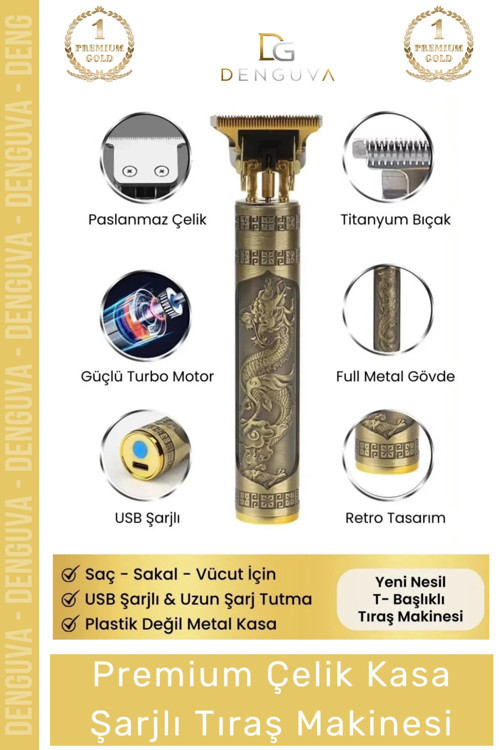 #TıraşMakinesi Metal Seri Güçlü Turbo Motor Paslanmaz Çelik Titanyum Bıçak Profesyonel Tıraş Makines