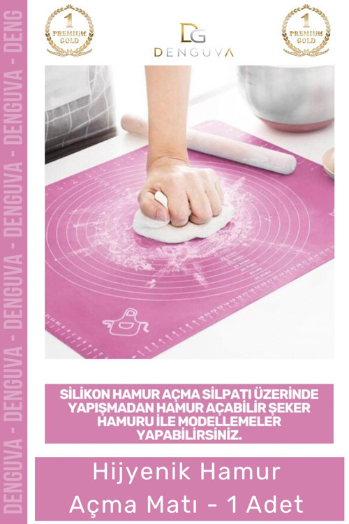 #HamurMatı Silikon Silpat Şeker Hamuru Hazırlama Örtüsü Kaymaz Ölçülü Yapışmaz 50x40cm Hamur Açma Ma