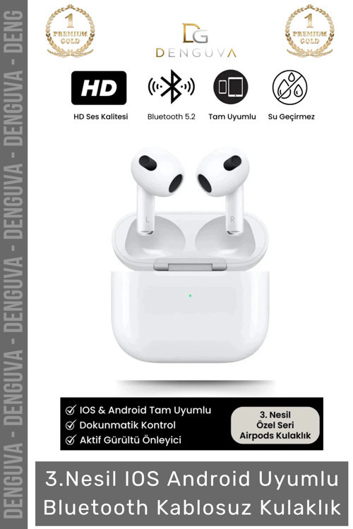 #Kulaklık Bluetooth 52 Aktif Gürültü Önleyici Stereo HD Ses Su Geçirmez Kulak İçi Kablosuz Kulaklık