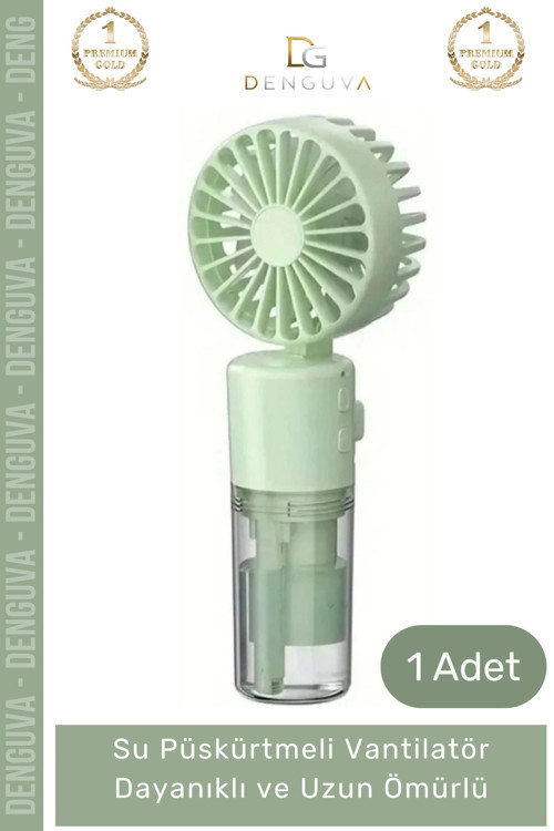 #ElFanı Taşınabilir 3 Kademeli 1200 mAh Usb Şarjlı Su Hazneli Püskürtmeli Mini Klima Vantilatör