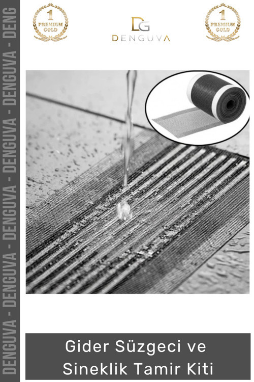 #GiderSüzgeci Banyo Mutfak Zemin Drenaj Filtre Saç Gider Süzgeci Sineklik 12 cm 4 Metre Tamir Kiti