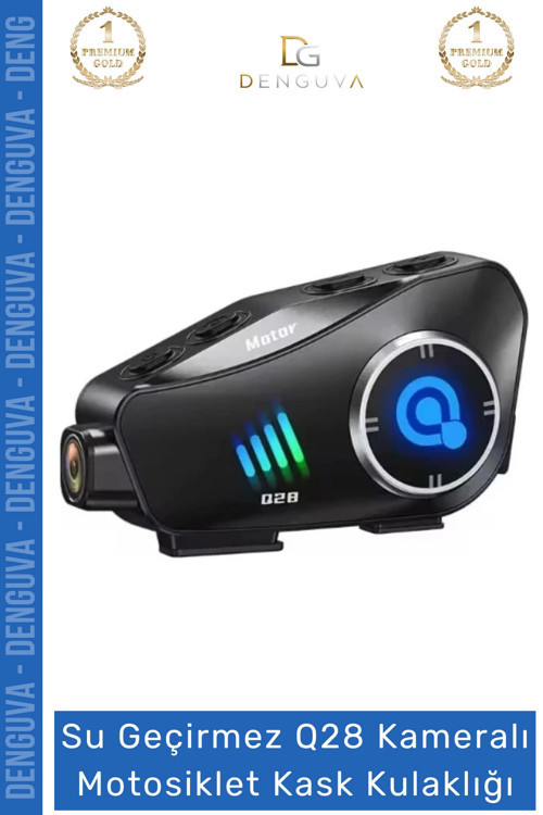 #KaskKulaklığı Q28 Bluetooth 53 HD 1080P IPX6 Su Geçirmez Interkom Kameralı Motosiklet Kask Kulaklığ