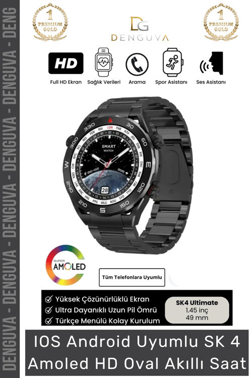 #AkıllıSaat Amoled Ekranlı Gri Metal Kordonlu GPS NFC Su Geçirmez IOS Android Uyumlu Akıllı Saat