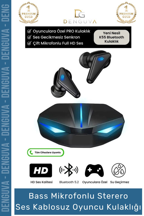 #Kulaklık 3D Stereo ANC Gürültü Engelleyici Suya Dayanıklı Mikrofonlu Bluetooth Kablosuz Oyuncu Kula