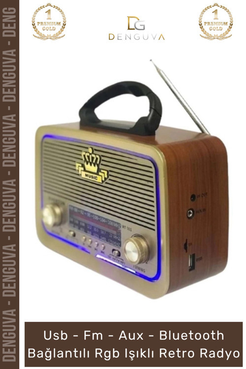 #Radyo Everton RT675 Bluetooth Nostalji FM USB SD Kart Girişli Şarjlı Retro Mp3 Player Müzik Kutusu