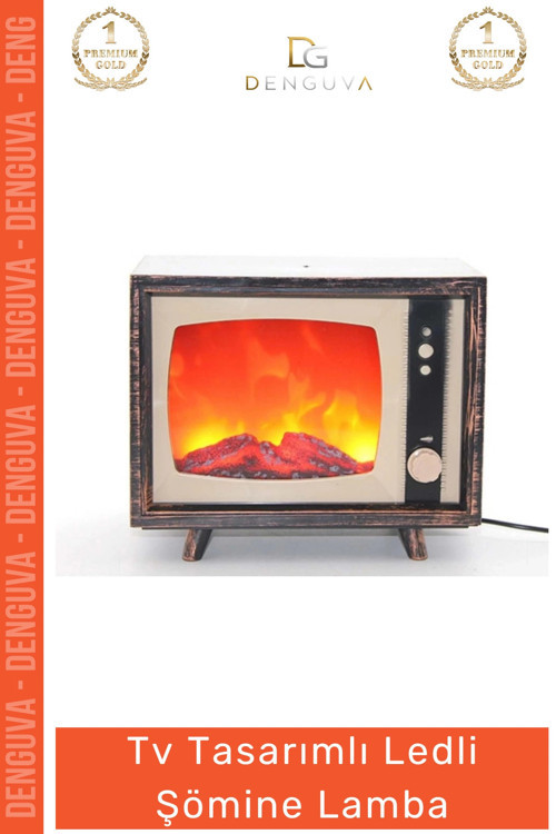 #Lamba Dekoratif Pilli Modern Dumansız Estetik TV Görünüm Isıtıcı Tasarımlı Ledli Şömine Lamba