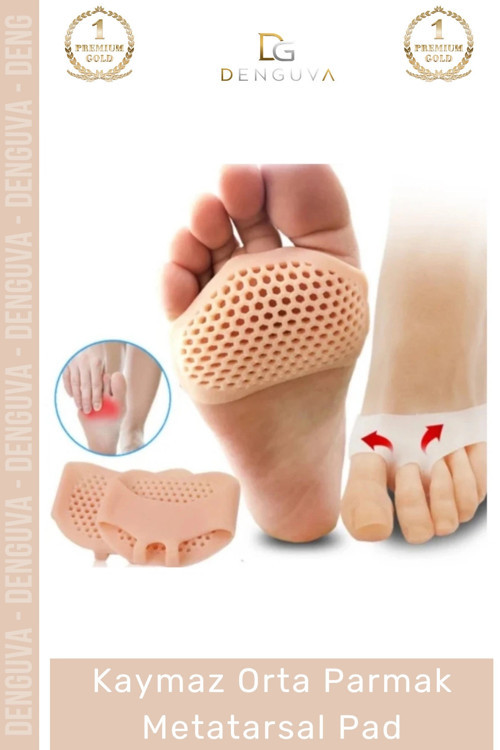 #ParmakPadi Ergonomik Hava Kanallı Kaymaz Topuklu Ayakkabı Ten Rengi Jel Orta Parmak Metatarsal Pad