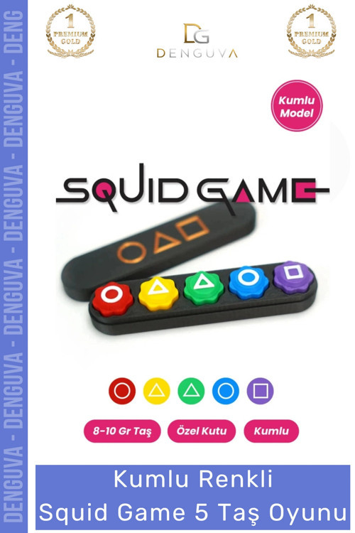 #Oyuncak Çocuk Eğitici Zeka Geliştirici Kumlu Ağır Renkli Strateji Seti Squid Game 5 Taş Oyunu