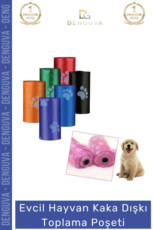 #KakaPoşeti Köpek Kaka Poşeti Sızdırmaz Dayanıklı Hijyenik Evcil Hayvan Malzemesi 4 Paket 60 Adet Ru
