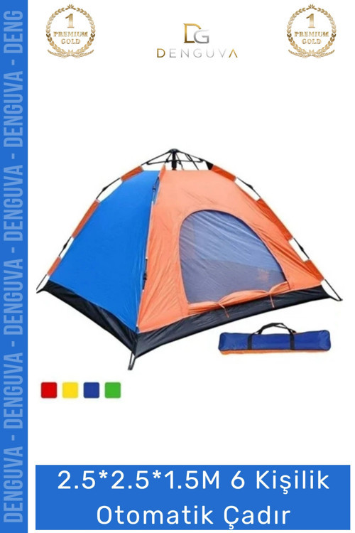#Çadır Su Geçirmez Pratik Kurulum Geniş Kamp Outdoor Ferah 6 Kişilik Otomatik Çantalı Çadır