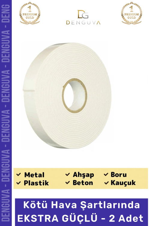 #Bant Güçlü Yapışkanlı 18mm 2m Duvar Tablo Montaj Bandı Ofis Ev Mobilya Çift Taraflı Köpük Bant - 2