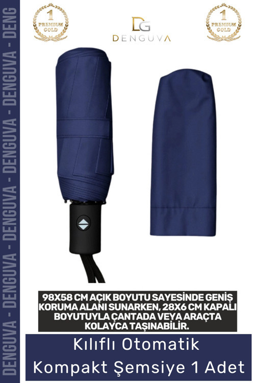 #Şemsiye Kılıflı Otomatik Su Geçirmez Dayanıklı Rüzgar Dirençli Ergonomik Kompakt Yağmur Şemsiye