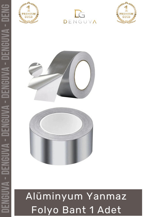 #FolyoBant Yanmaz Alüminyum Isıya Dayanıklı Yalıtım Odaklı Güçlü Folyo Bant 44mm 20mt 1 Adet
