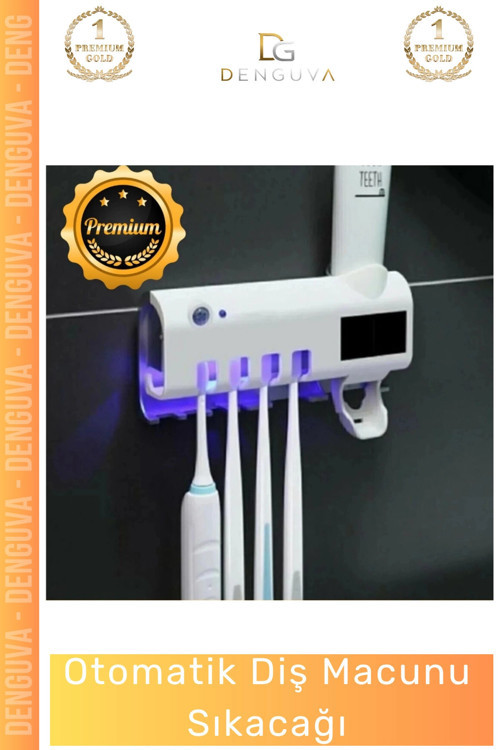 #DişfırçasıTutucusu Güneş Enerjili Akıllı Sterilizatör Diş Macunu Dispenseri Delmesiz Pratik 4 Adet