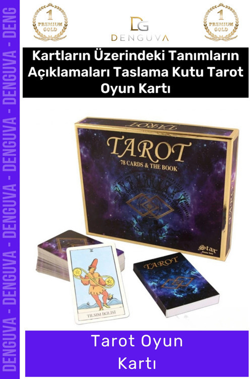 #TarotKartı Lüks Seri 78 Adet Kartlı Türkçe Rehberli Kaliteli Baskı Taslama Kutu Tarot Oyun Kartı
