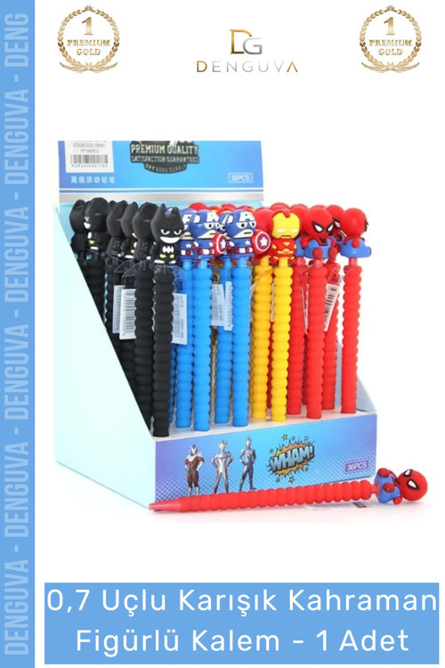 #FigürlüKalem Eğlenceli 0.7 mm Uçlu Ergonomik Kaliteli Tasarım Okul Kahraman Figürlü Kalem - 1 Adet