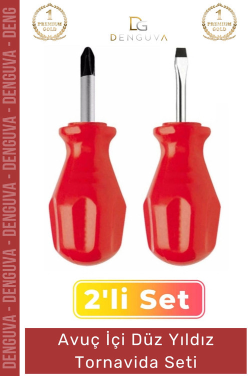 #Tornavida Profesyonel Ev Tipi Dayanıklı Çelik Uçlu Ergonomik Saplı Pratik Onarım Düz Yıldız 2'li To