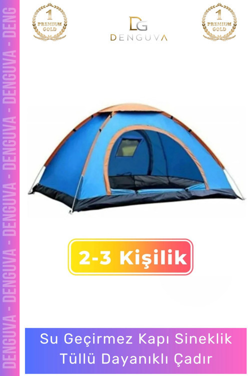 #KampÇadırı Su Geçirmez Sineklikli Hafif Taşınabilir Festival Kolay Kurulum 2-3 Kişilik Kamp Çadırı