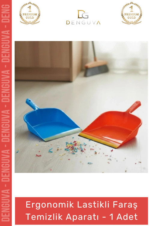 #Faraş Dayanıklı Esnek Lastik Şeritli Pratik Ergonomik Hijyenik Zemin Kaliteli Lastikli Faraş - 1 Ad