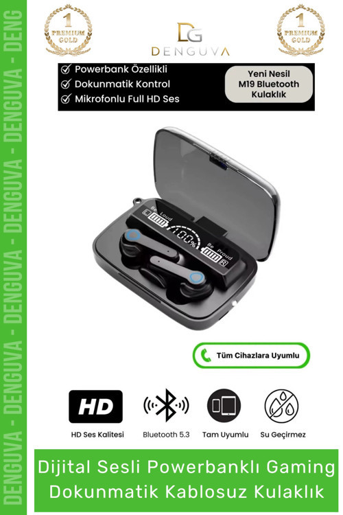 #Kulaklık Powerbank LED Ekran Oyuncu ANC Suya Dayanıklı HD Ses 53 Mikrofonlu Kablosuz Kulaklık