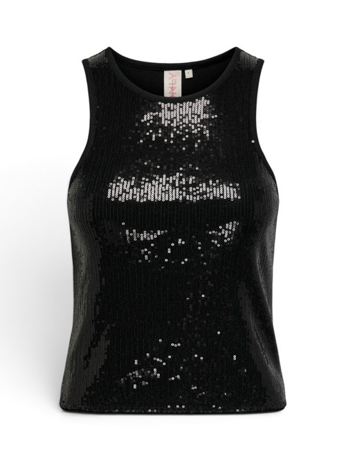 ONLLINDSAY SEQUINS TANK TOP WVN Kadın Gri Bluz - 15332690
