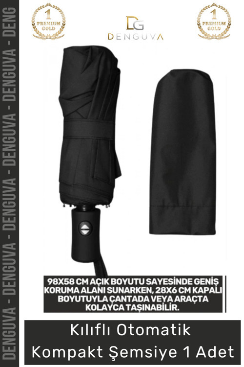 #Şemsiye Kılıflı Otomatik Su Geçirmez 8 Telli Rüzgara Dayanıklı Şık Ergonomik Kompakt Yağmur Şems