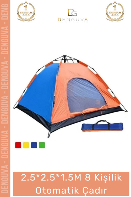 #Çadır Su Geçirmez Kamp Dayanıklı Pratik Kurulum Aile Tipi 8 Kişilik Çantalı Otomatik Çadır