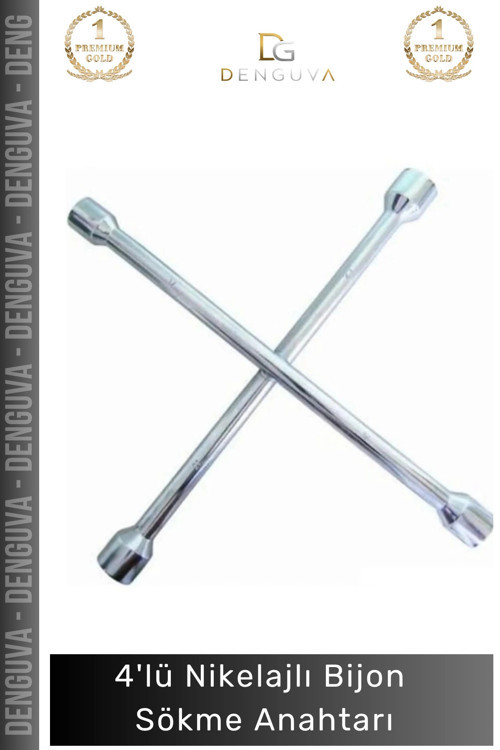 #BijonAnahtarı Istavroz Çelik 17 19 21 22 mm Dayanıklı Oto Lastik Ekipmanı 4'lü Nikelajlı Bijon Sökm