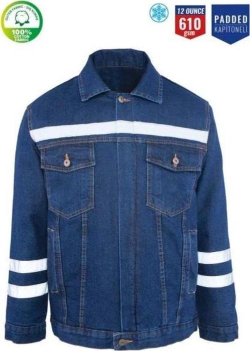 Kot İş Montu Kapitoneli Myform 3110 Sona Denim 12 Ons Renk Mavi