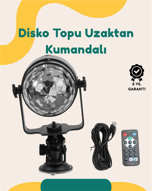 Müzik Ritmine 7 Modlu Renkli Disko Topu Işığı