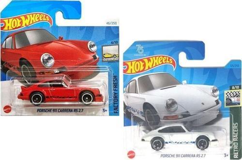 2 Araç Set Porsche 911 Carrera RS 2.7 Kırmızı & Beyaz (1/64)