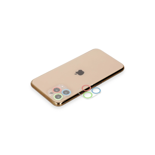 İphone 11 Renkli Kamera Lens Koruma Cam - Mavi-Yeşil