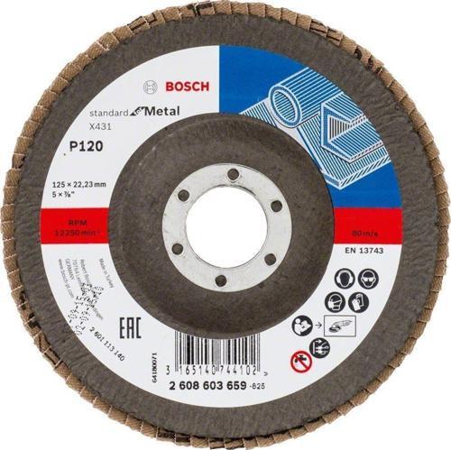 - 125 mm 120 Kum Standard Seri AlOX Flap Disk
