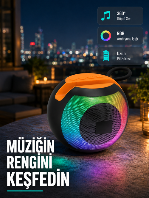 5.0 Hoparlör – Rgb Işıklı, Güçlü Bas 360° Surround Ses