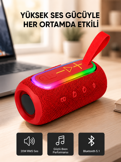 Taşınabilir Hoparlör Kompakt Tasarım Güçlü Ses