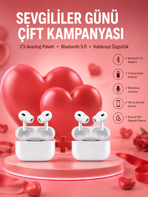 Sevgiliye Hediye Çift Kulaklığı Yeni Nesil Sevgililer Gününe Özel