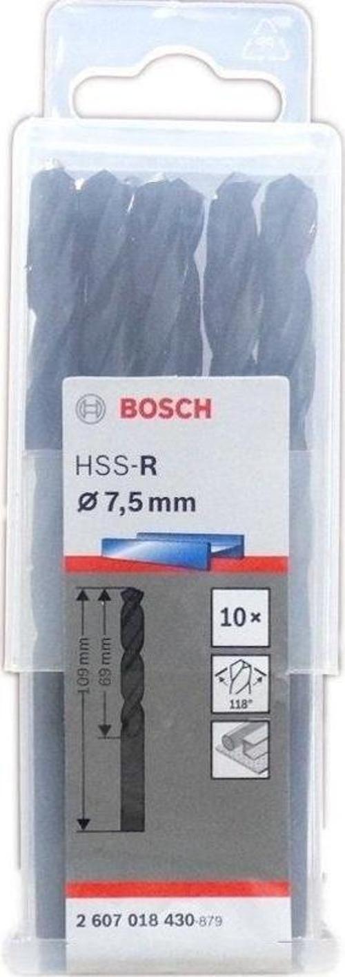 HSS-R Metal Matkap Uç 7.5x69x109mm 10 Parça