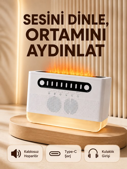 8 Çeşit Beyaz Gürültülü Hoparlör Renkli Efektli Gece Lambası
