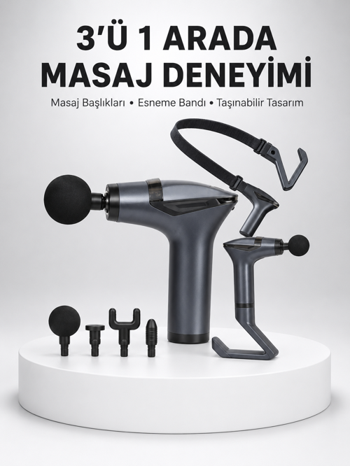 Titreşimli Şarjlı Masaj Aleti 3In1 Fonksiyonel Çok Amaçlı Model Yeni Nesil