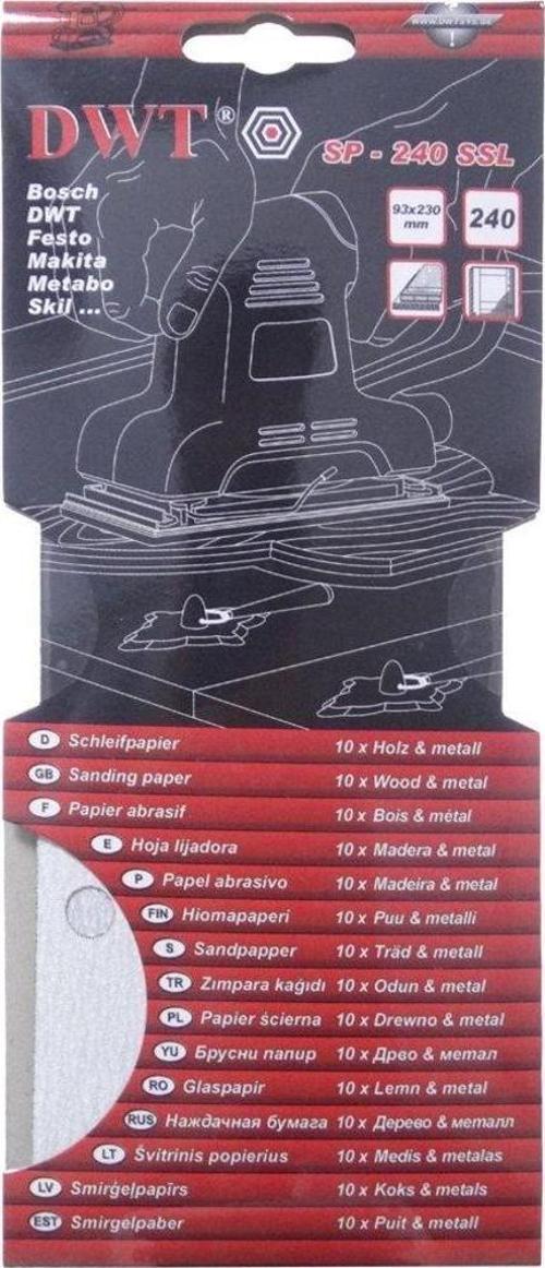SP-240SSL Dikdörtgen Delikli Zımpara Kağıdı 93x230mm 240 Kum