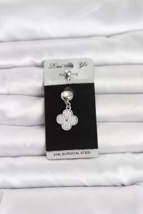316L Cerrahi Çelik Sallantılı Yonca Model Göbek Piercing TJ-PR1388