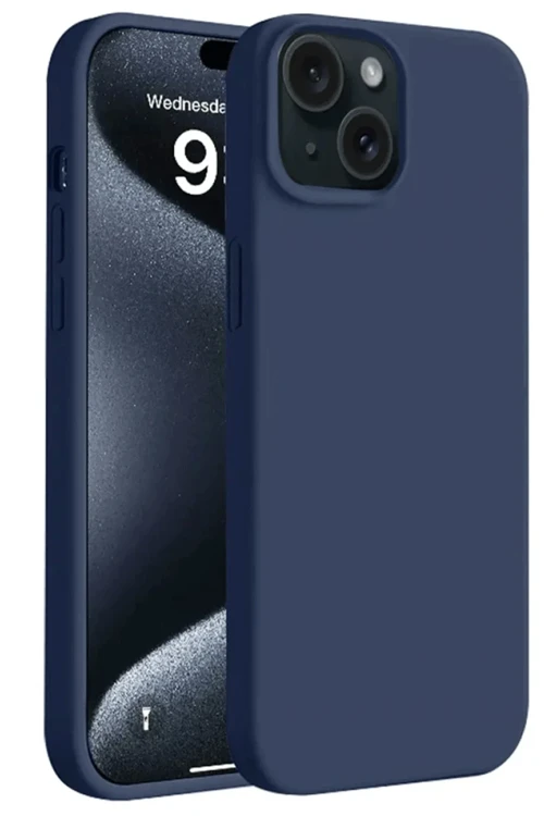 Apple iPhone 15 Plus Kılıf First Silikon - Lacivert