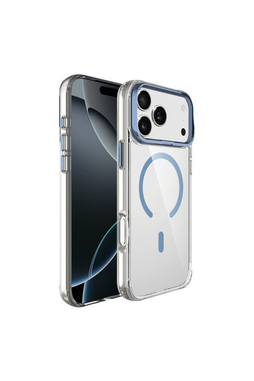 İphone 17 Pro Max Kılıf M-Safe Şarj Özellikli Airbagli Kamera Standlı Btbm Azor Kapak - Lacivert