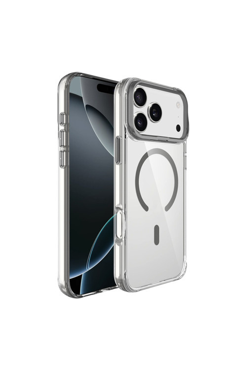 İphone 17 Pro Max Kılıf M-Safe Şarj Özellikli Airbagli Kamera Standlı Btbm Azor Kapak - Koyu Gri