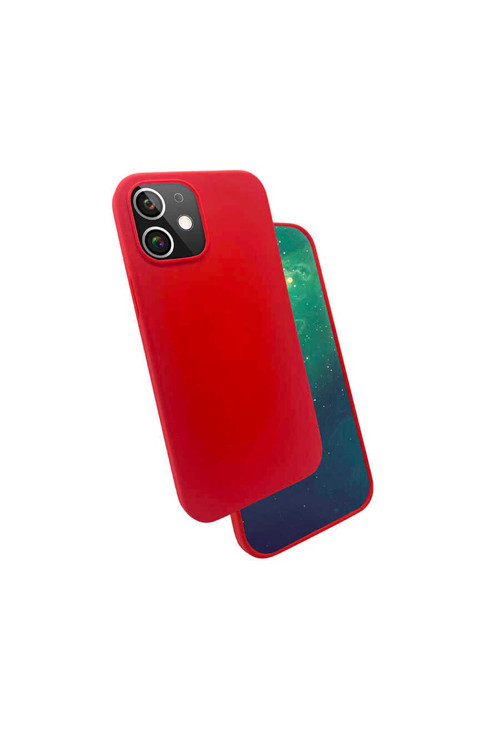 İphone 12 Uyumlu Silk Silikon-Kırmızı