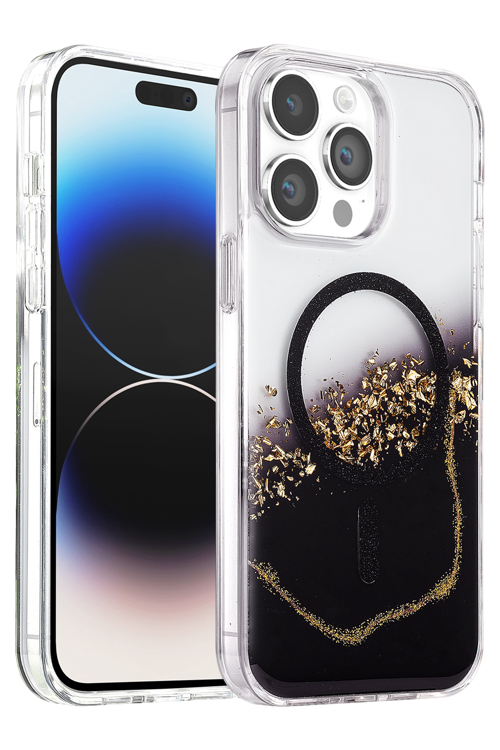 Apple iPhone 15 Pro Max Lotus Simli Magsafe Kapak - Siyah