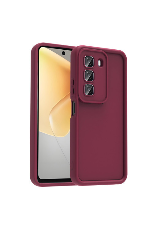 İnfinix Hot 50 4G Kılıf Kamera Korumalı Ananas Kapak - Mürdüm