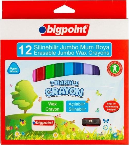Wax Crayon Silinebilir Jumbo Mum Boya 12 Renk
