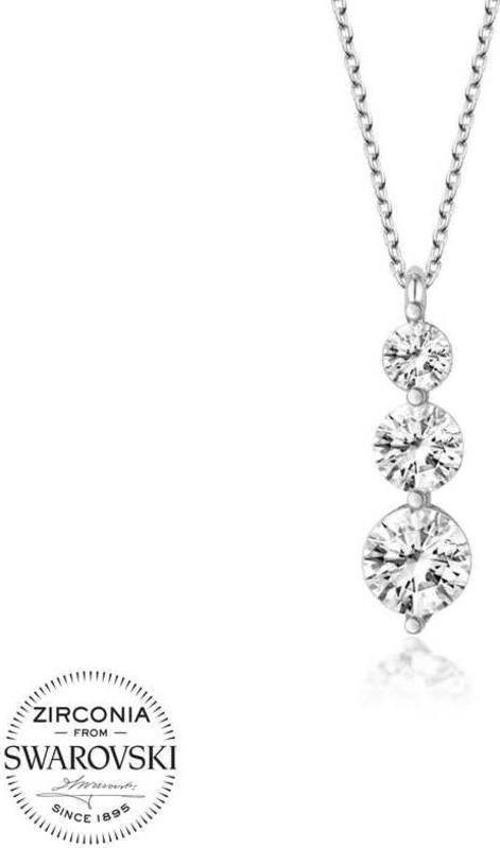 Swarovski Taşlı Gümüş Üçtaş Tektaş Bayan Kolye